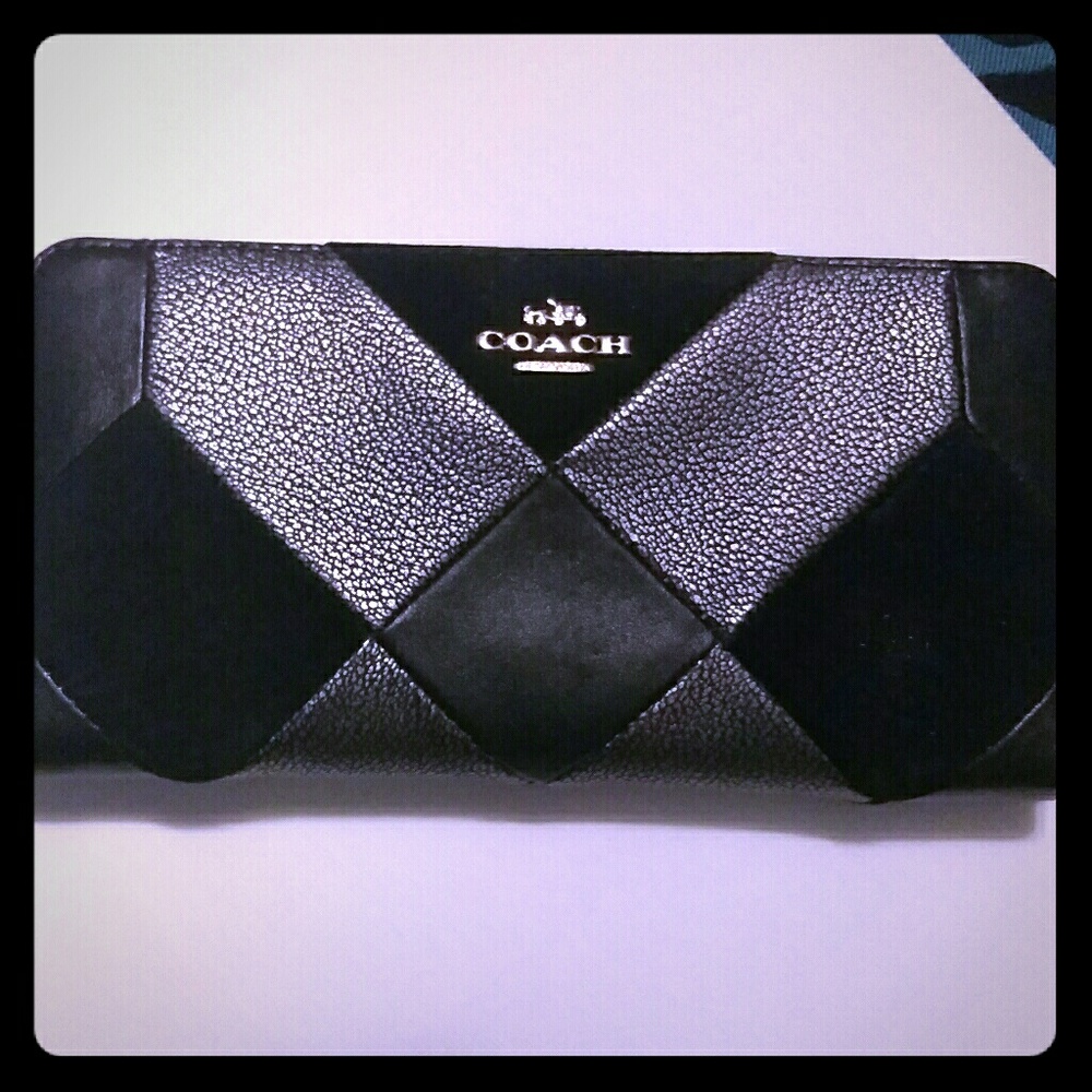 Coach patchwork accordion wallet